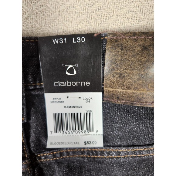 Claiborne Jeans Mens 31x30 Regular Fit Denim Charcoal Wash Pockets NWT 17 - Picture 11 of 12